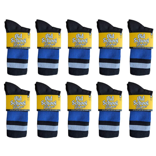Team Blue Mid High Skate Socks - 10 Pack - Old School Baby!