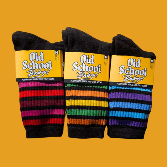 Old School Baby! Fruity Skate Socks - 3 Pack