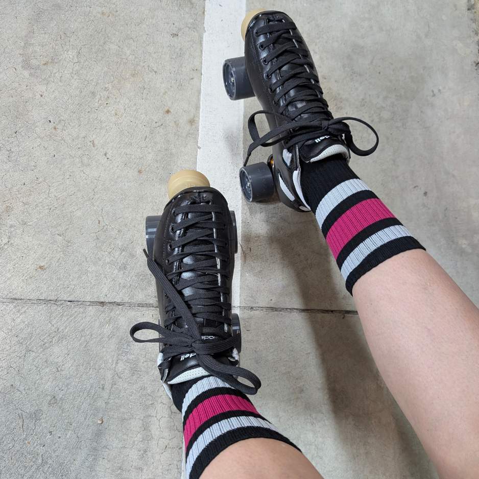 Team Pink Mid High Roller Skate Socks - Old School Baby!