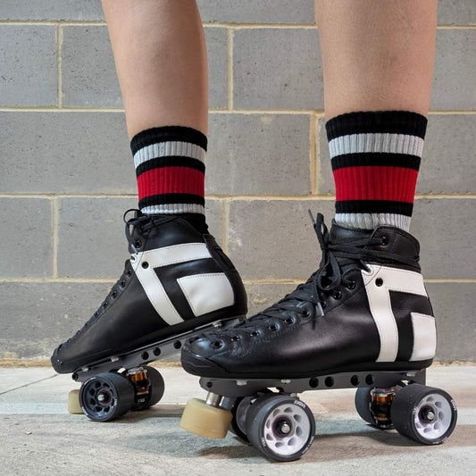 Team Red Mid High Skate Socks - Old School Baby!