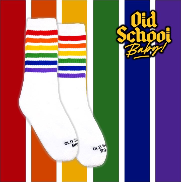 Rainbow Dream Mid High Skate Socks - Old School Baby!