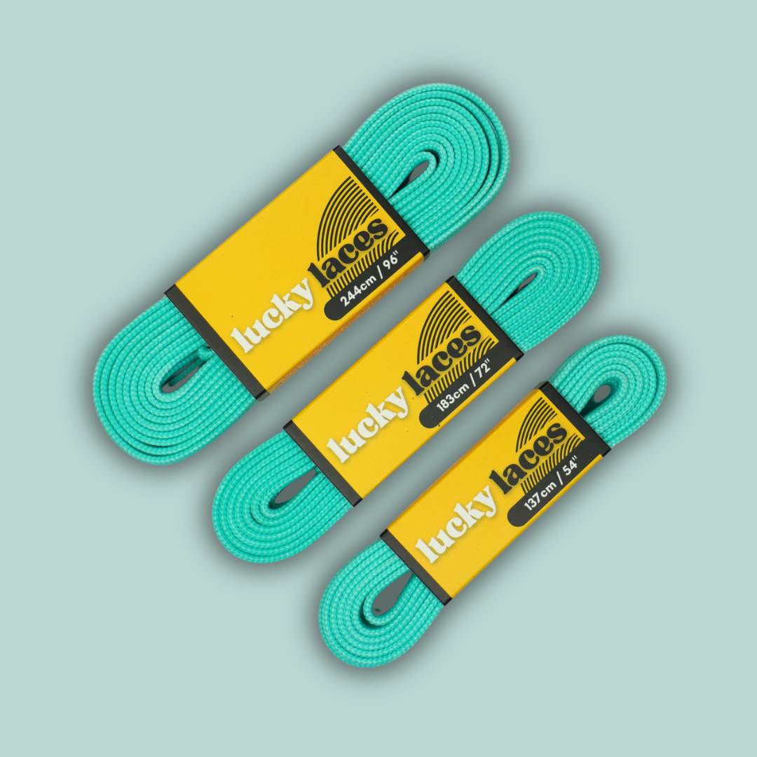 Lucky Laces Aqua Coast Waxed Laces 54" (137cm), 72" (183cm), 96" (244cm) 