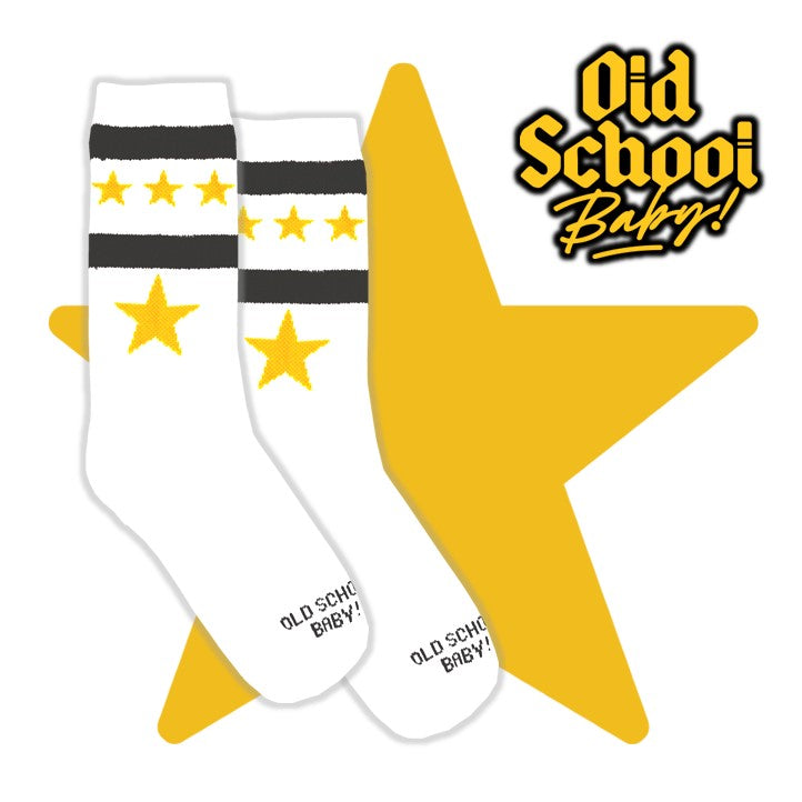 Superstar Mid High Skate Socks - Old School Baby!