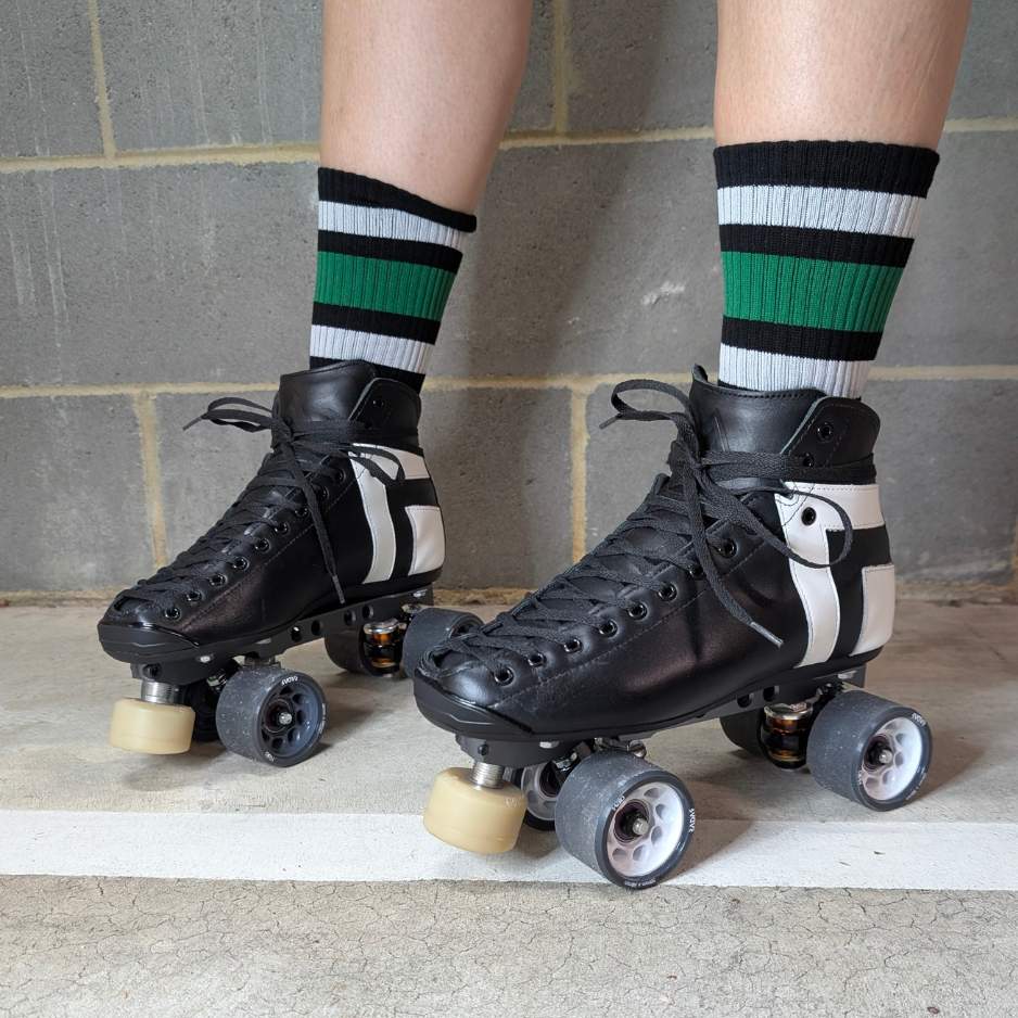 Team Green Mid High Roller Skate Socks - Old School Baby!