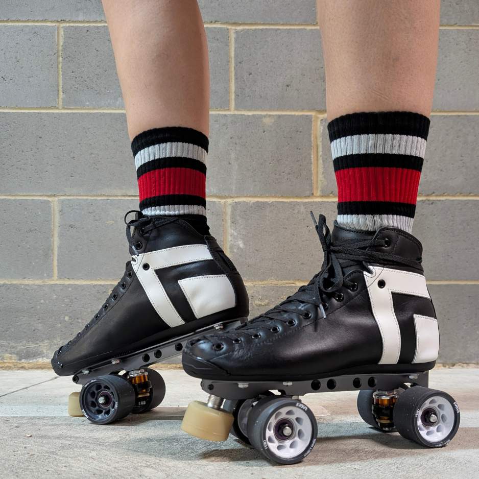 Team Red Mid High Skate Socks - Old School Baby!