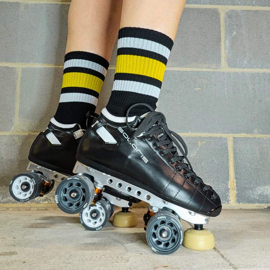 Team Yellow Mid High Skate Socks - 10 Pack
